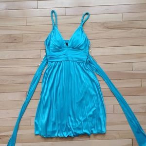 Silky Tourqoise Homecoming Semiformal Dress